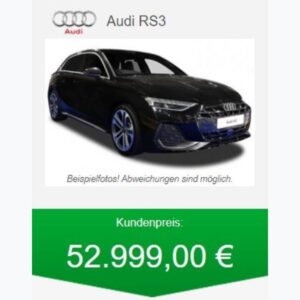 Audi RS3 Top Preise für Ihren Gebrauchten alle Hersteller und Modelle möglich